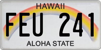 HI license plate FEU241