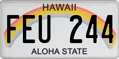 HI license plate FEU244