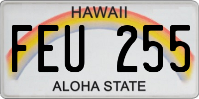HI license plate FEU255