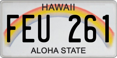 HI license plate FEU261