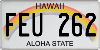 HI license plate FEU262