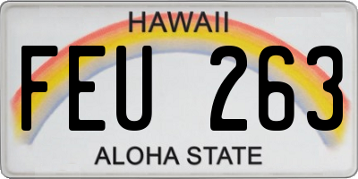 HI license plate FEU263
