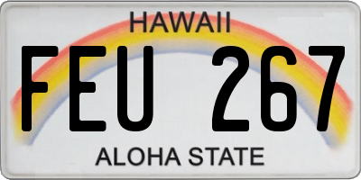 HI license plate FEU267