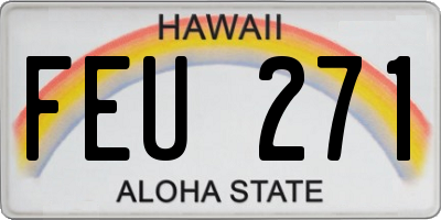 HI license plate FEU271