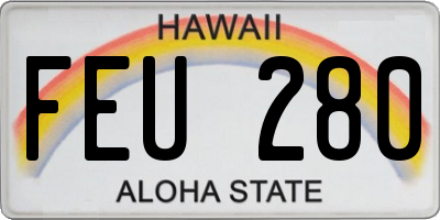 HI license plate FEU280