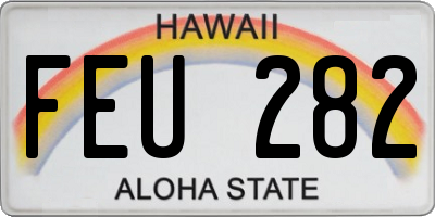 HI license plate FEU282