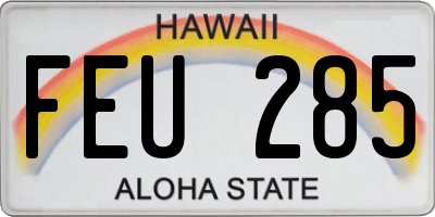 HI license plate FEU285