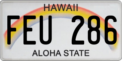 HI license plate FEU286