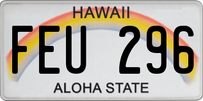 HI license plate FEU296