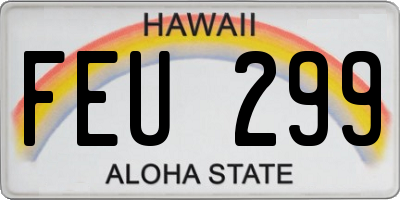 HI license plate FEU299