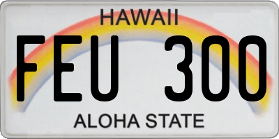 HI license plate FEU300
