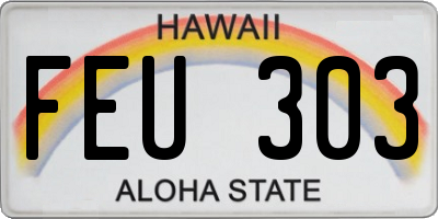 HI license plate FEU303