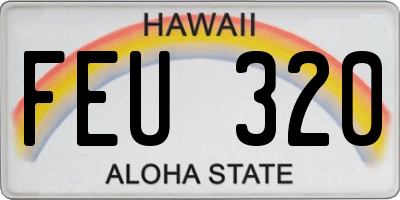 HI license plate FEU320