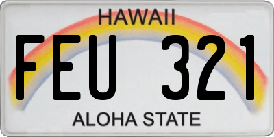HI license plate FEU321