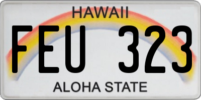 HI license plate FEU323