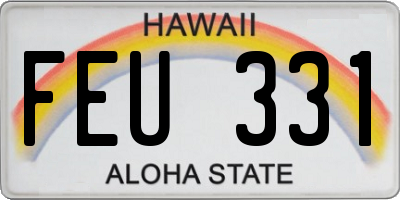 HI license plate FEU331
