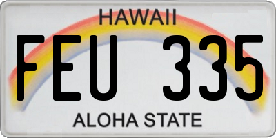 HI license plate FEU335