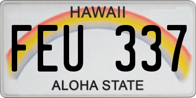 HI license plate FEU337