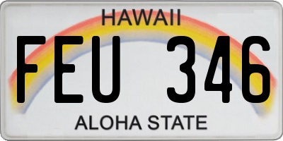 HI license plate FEU346