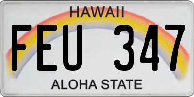 HI license plate FEU347