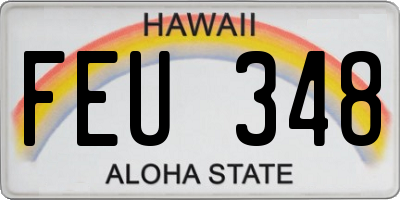 HI license plate FEU348