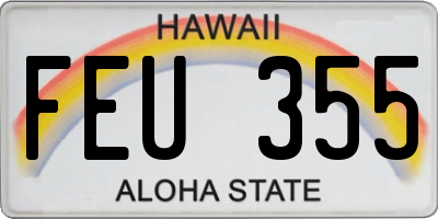 HI license plate FEU355