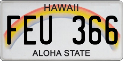 HI license plate FEU366