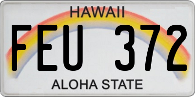 HI license plate FEU372