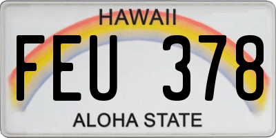 HI license plate FEU378