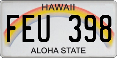 HI license plate FEU398
