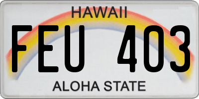 HI license plate FEU403