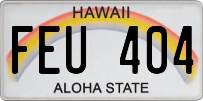 HI license plate FEU404