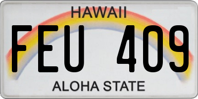 HI license plate FEU409