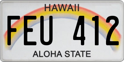 HI license plate FEU412