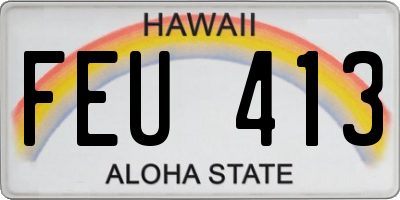 HI license plate FEU413