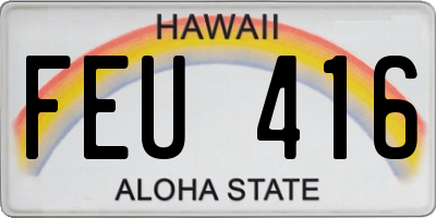 HI license plate FEU416
