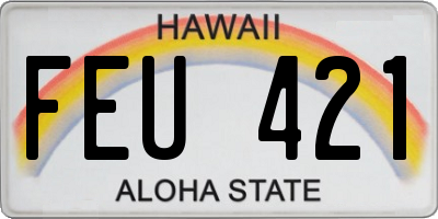 HI license plate FEU421