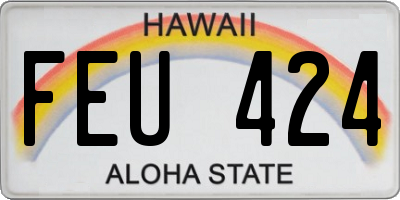 HI license plate FEU424