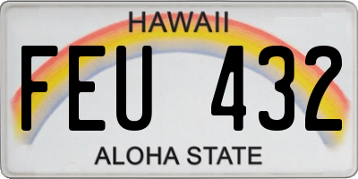 HI license plate FEU432