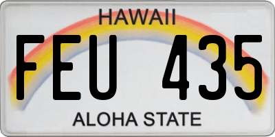 HI license plate FEU435