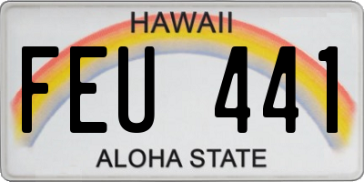 HI license plate FEU441