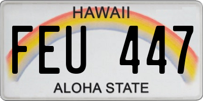 HI license plate FEU447
