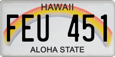 HI license plate FEU451