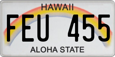 HI license plate FEU455