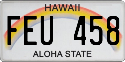 HI license plate FEU458