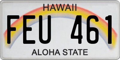 HI license plate FEU461