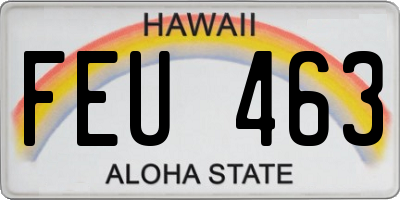 HI license plate FEU463