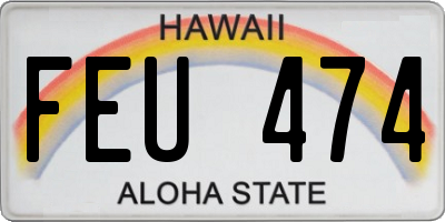 HI license plate FEU474