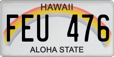HI license plate FEU476