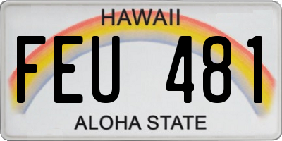 HI license plate FEU481